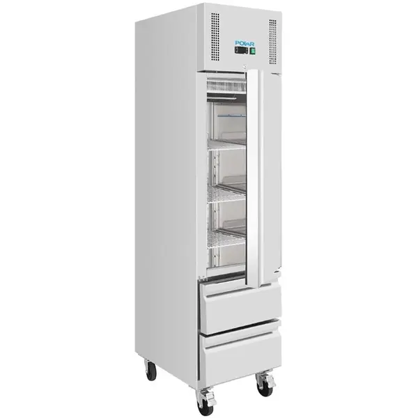 Koelkast | G-SERIE | 292L (1/1 GN) | RVS | +2°C/+8°C | Geforceerd | Wielen (Geremd) | 484x745x2100(h)mm