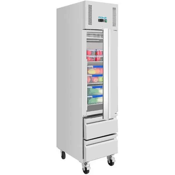 Koelkast | G-SERIE | 292L (1/1 GN) | RVS | +2°C/+8°C | Geforceerd | Wielen (Geremd) | 484x745x2100(h)mm