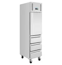 Polar Koelkast | G-SERIE | 292L (1/1 GN) | RVS | +2°C/+8°C | Geforceerd | Wielen (Geremd) | 484x745x2100(h)mm