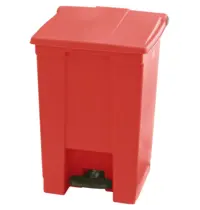 Rubbermaid Pedaalemmer | CLASSIC | Kunststof | Rood | 45L | Klapdeksel | HACCP | 400x413x600(h)mm