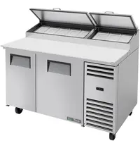 True Pizzawerkbank | 451L | 2 Deuren | Boven 8x 1/3 GN | 0°C/+5°C | Geforceerd | Wielen (Geremd) | 1531x820x1068(h)mm