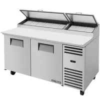 True Pizzawerkbank | 583L | 2 Deuren | Boven 9x 1/3 GN | 0°C/+5°C | Geforceerd | Wielen (Geremd) | 1709x820x1068(h)mm