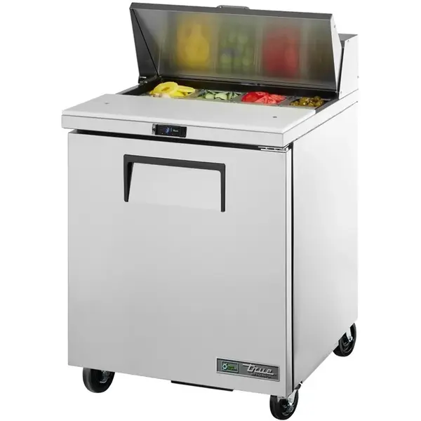 Saladette | 184L | 1 Deur | Boven 8x 1/6 GN | 0°C/+5°C | Geforceerd | Klapdeksel | Wielen (Geremd) | 702x766x1093(h)mm