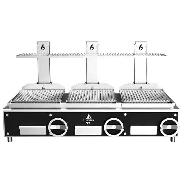 Houtskoolgrill | PARRILLA | Oppervlak 1500x620 | 200°C/250°C | Verstelbare Grillhoogte/-Hoek | 1800x825x1000(h)mm