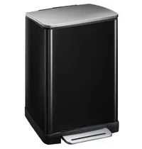 EKO Pedaalemmer | E-CUBE | RVS | Zwart | 40L | Klapdeksel | Anti Fingerprint | 403x345x650(h)mm