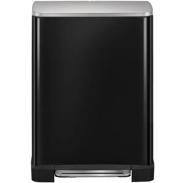 Pedaalemmer | E-CUBE | RVS | Zwart | 40L | Klapdeksel | Anti Fingerprint | 403x345x650(h)mm