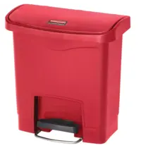 Rubbermaid Pedaalemmer | SLIM JIM | Kunststof | Rood | 15L | Klapdeksel | 377x230x399(h)mm 