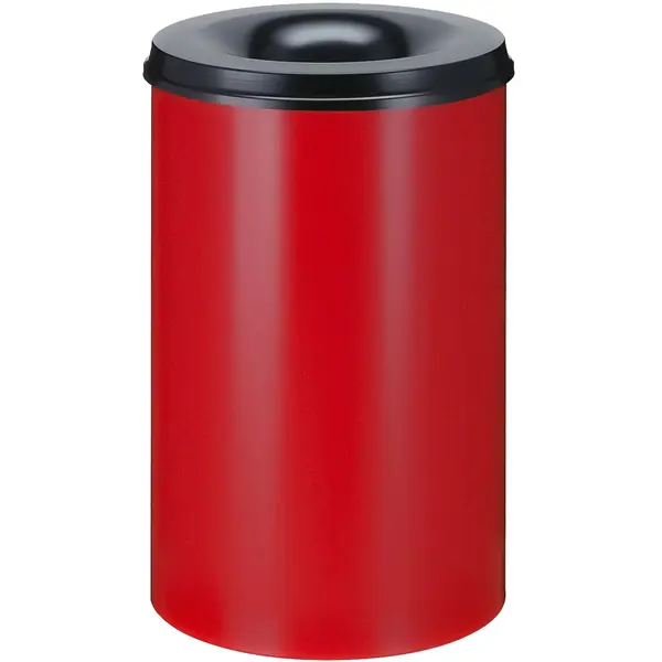 Afvalbak | Metaal | Rood/Zwart | 110L | Open | Vlamdovend | Ø470x720(h)mm