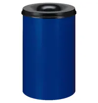 V-Part Afvalbak | Metaal | Zwart/Blauw | 110L | Open | Vlamdovend | Ø470x720(h)mm 
