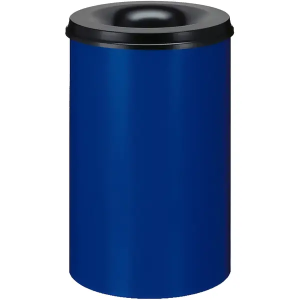Afvalbak | Metaal | Blauw/Zwart | 110L | Open | Vlamdovend | Ø470x720(h)mm