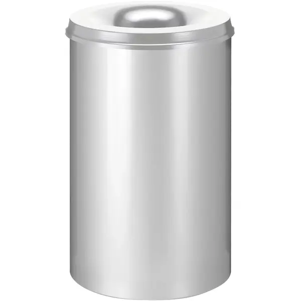 Afvalbak | Metaal | Zilver | 110L | Open | Vlamdovend | Ø470x720(h)mm