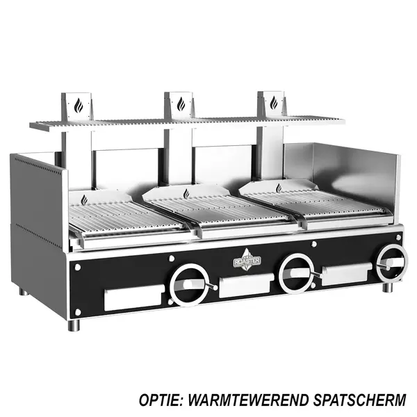 Houtskoolgrill | PARRILLA | Oppervlak 1500x620 | 200°C/250°C | Verstelbare Grillhoogte/-Hoek | 1800x825x1000(h)mm