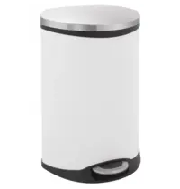 EKO Pedaalemmer | SHELL BIN | RVS | Wit | 50L | Klapdeksel | Anti Fingerprint | 450x406x690(h)mm