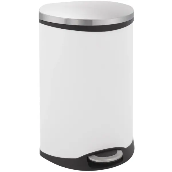Pedaalemmer | SHELL BIN | RVS | Wit | 50L | Klapdeksel | Anti Fingerprint | 450x406x690(h)mm