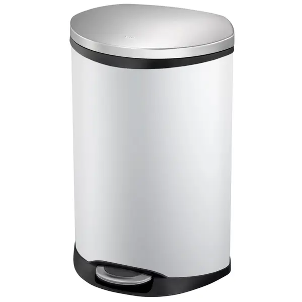 Pedaalemmer | SHELL BIN | RVS | Wit | 50L | Klapdeksel | Anti Fingerprint | 450x406x690(h)mm