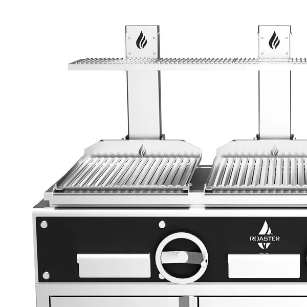 Houtskoolgrill | PARRILLA | Oppervlak 1500x620 | 200°C/250°C | Verstelbare Grillhoogte/-Hoek | Onderkast | Wielen (Geremd) | 1800x825x1550(h)mm