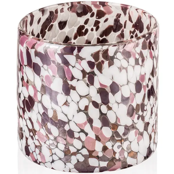 Kaarsenhouder | SPRINKLES  | Glas | Donkerpaars/Roze | Ø100x100(h)mm