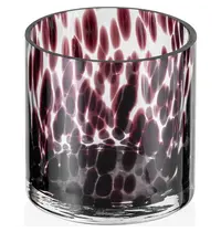 YUYU Kaarsenhouder | SPRINKLES  | Glas | Donkerpaars | Ø90x90(h)mm