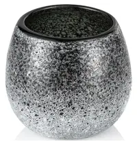 YUYU Kaarsenhouder | FROSTED OLIVE  | Glas | Zwart/Grijs | Ø95x90(h)mm