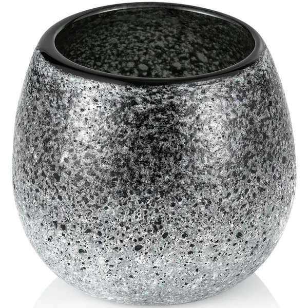 Kaarsenhouder | FROSTED  | Glas | Zwart/Grijs | Ø95x90(h)mm