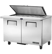 True Saladette | 340L | 2 Deuren | Boven 18x 1/6 GN | 0°C/+5°C | Geforceerd | Klapdeksel | Wielen (Geremd) | 1229x867x961(h)mm