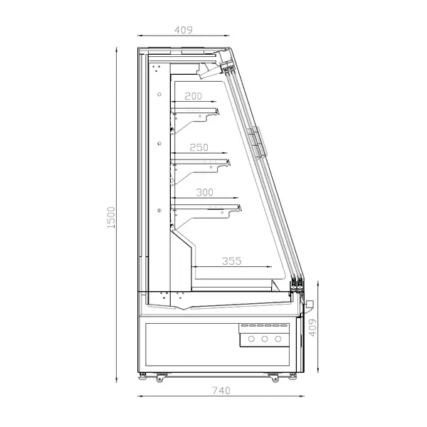 Wandkoeling | MAIKEL | Zwart | -1°C/+5°C | Geforceerd | Schuifdeuren | 1935x740x1500(h)mm
