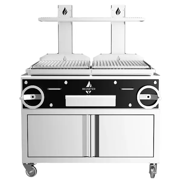 Houtskoolgrill | PARRILLA | Oppervlak 1000x620 | 200°C/250°C | Verstelbare Grillhoogte/-Hoek | Onderkast | Wielen (Geremd) | 1270x825x1550(h)mm