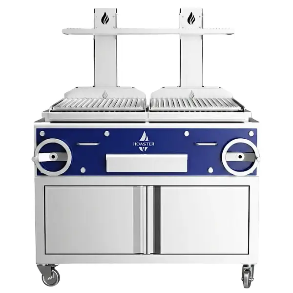 Houtskoolgrill | PARRILLA | Oppervlak 1000x620 | 200°C/250°C | Verstelbare Grillhoogte/-Hoek | Onderkast | Wielen (Geremd) | 1270x825x1550(h)mm