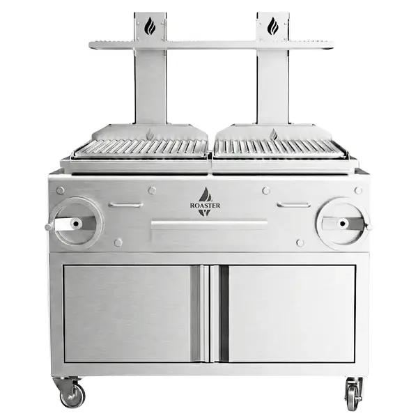Houtskoolgrill | PARRILLA | Oppervlak 1000x620 | 200°C/250°C | Verstelbare Grillhoogte/-Hoek | Onderkast | Wielen (Geremd) | 1270x825x1550(h)mm