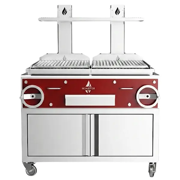 Houtskoolgrill | PARRILLA | Oppervlak 1000x620 | 200°C/250°C | Verstelbare Grillhoogte/-Hoek | Onderkast | Wielen (Geremd) | 1270x825x1550(h)mm