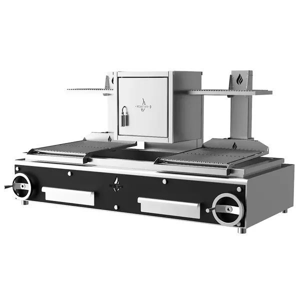 Houtskoolgrill | PARRILLA F | Oppervlak 1000x620 | 200°C/250°C | Houtvuurhaard | Verstelbare Grillhoogte/-Hoek | 1850x825x1000(h)mm