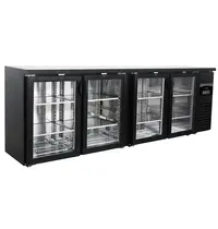 CombiSteel Barkoeler Zwart | 698L | 4 Glasdeuren | 230V | Geforceerd | 2542x535x860(h)mm