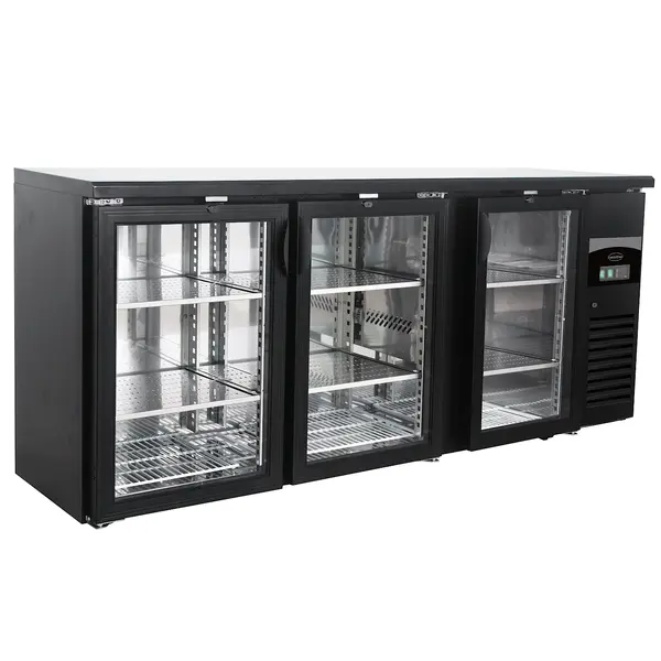 Barkoeler Zwart | 537L | 3 Glas Deuren | 230V | Geforceerd | 2002x535x860(h)mm