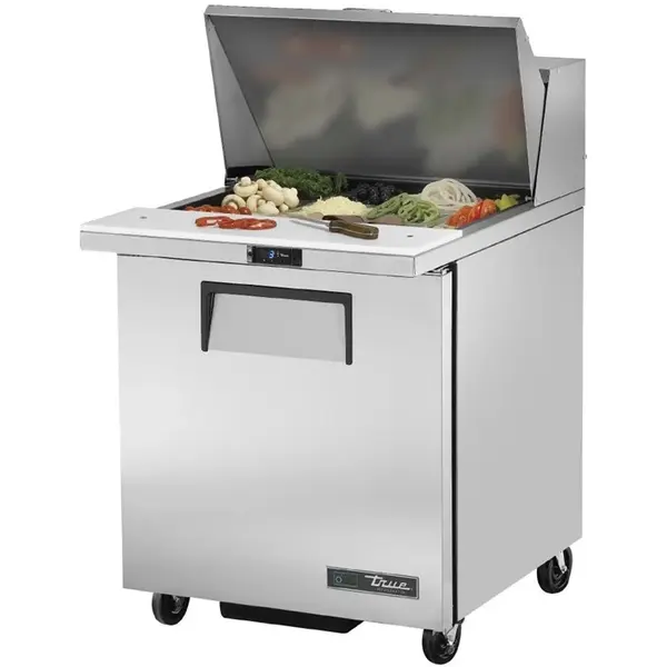 Saladette | 184L | 1 Deur | Boven 12x 1/6 GN | 0°C/+5°C | Geforceerd | Klapdeksel | Wielen (Geremd) | 702x867x1185(h)mm