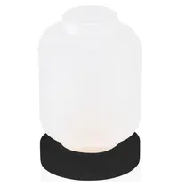 YUYU Kaarsenhouder | FROSTED WHITE  | Glas/Hout | Zwart/Wit | Ø90x130(h)mm 