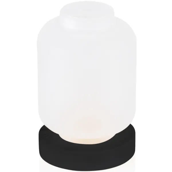 Kaarsenhouder | FROSTED WHITE  | Glas/Hout | Zwart/Wit | Ø90x130(h)mm