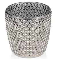 YUYU Kaarsenhouder | NUBS METALLIC CONE  | Glas | Zilvergrijs | Ø90x90(h)mm 