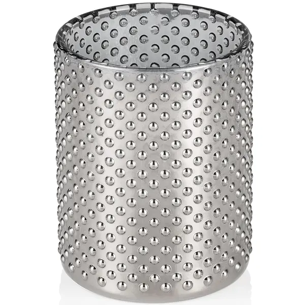 Kaarsenhouder | NUBS METALLIC CYLINDER  | Glas | Zilvergrijs | Ø80x100(h)mm