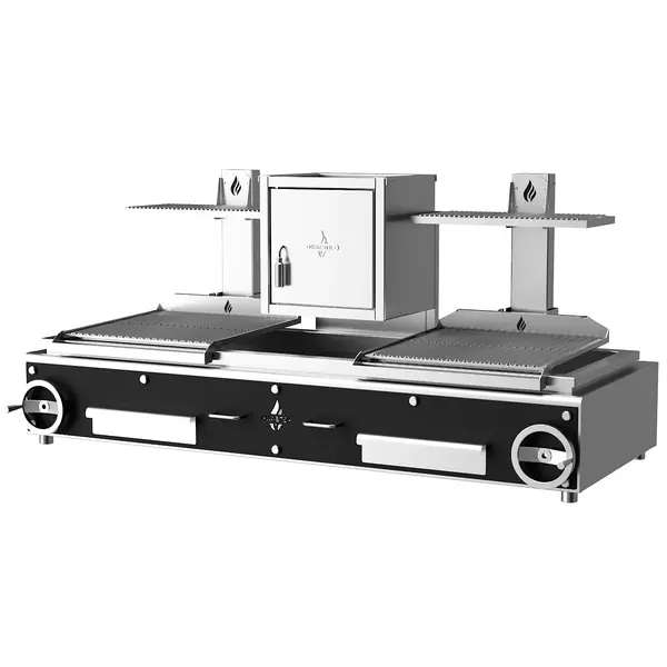 Houtskoolgrill | PARRILLA F | Oppervlak 1260x620 | 200°C/250°C | Houtvuurhaard | Verstelbare Grillhoogte/-Hoek | 2100x825x1000(h)mm