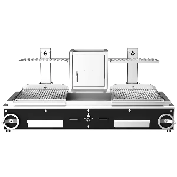 Houtskoolgrill | PARRILLA F | Oppervlak 1260x620 | 200°C/250°C | Houtvuurhaard | Verstelbare Grillhoogte/-Hoek | 2100x825x1000(h)mm