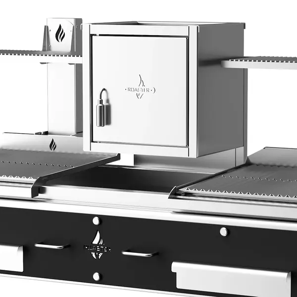 Houtskoolgrill | PARRILLA F | Oppervlak 1260x620 | 200°C/250°C | Houtvuurhaard | Verstelbare Grillhoogte/-Hoek | 2100x825x1000(h)mm