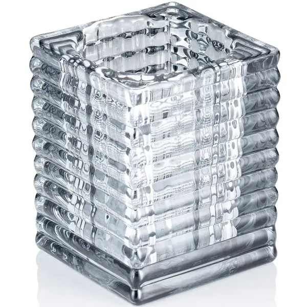 Kaarsenhouder | CUBE SMOKE GREY  | Glas | Donkergrijs | 75x75x95(h)mm