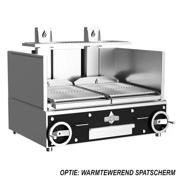 Houtskoolgrill | PARRILLA F | Oppervlak 1260x620 | 200°C/250°C | Houtvuurhaard (XL) | Verstelbare Grillhoogte/-Hoek | 2350x825x1000(h)mm