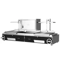 Roaster Grills Houtskoolgrill | PARRILLA F | Oppervlak 1260x620 | 200°C/250°C | Houtvuurhaard (XL) | Verstelbare Grillhoogte/-Hoek | 2350x825x1000(h)mm