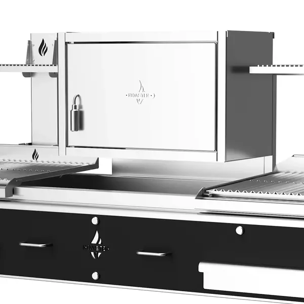Houtskoolgrill | PARRILLA F | Oppervlak 1260x620 | 200°C/250°C | Houtvuurhaard (XL) | Verstelbare Grillhoogte/-Hoek | 2350x825x1000(h)mm