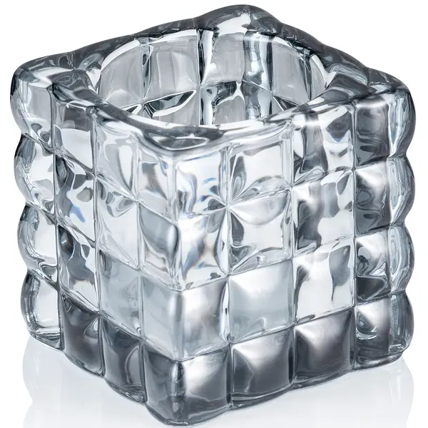 Kaarsenhouder | CUBE SMOKE GREY  | Glas | Donkergrijs | 80x80x80(h)mm