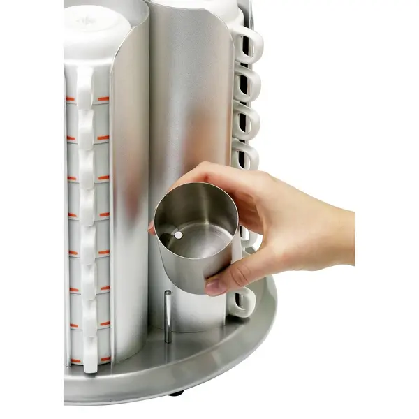 Kopjesverwarmer | Aluminium/RVS | 48 Kopjes + 4 Lepelbakjes | 30°C/45°C | Draaibaar | 0.2kW (230V) | Ø360x415(h)mm