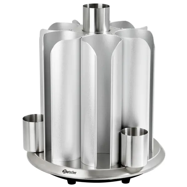 Kopjesverwarmer | Aluminium/RVS | 48 Kopjes + 4 Lepelbakjes | 30°C/45°C | Draaibaar | 0.2kW (230V) | Ø360x415(h)mm