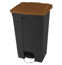 Probbax Pedaalemmer | Kunststof (Zwart/Bruin) | 90L | Klapdeksel | Hygiëne (HACCP) + Afvalscheiding | Wielen | 500x412x820(h)mm