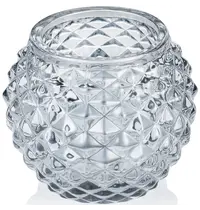 YUYU Kaarsenhouder | BALL SMOKE GREY  | Glas | Donkergrijs | Ø75x60(h)mm